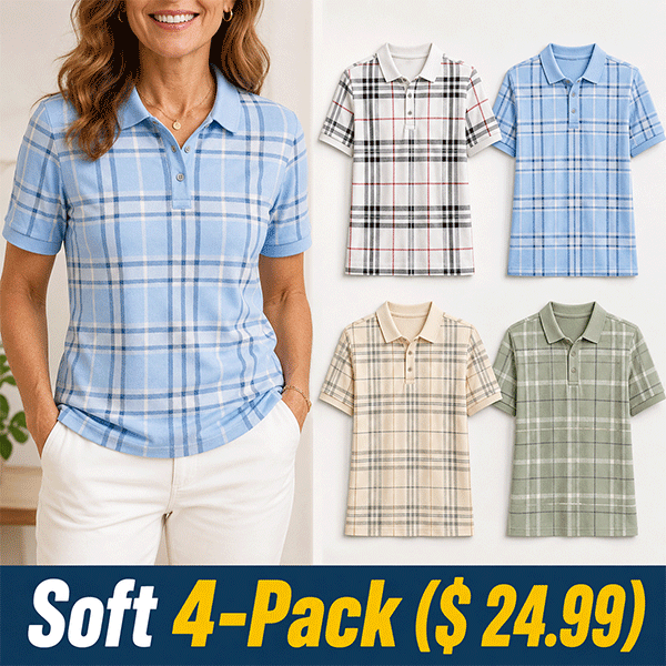 Men's and Women's Plaid Short Sleeve Polo Shirt