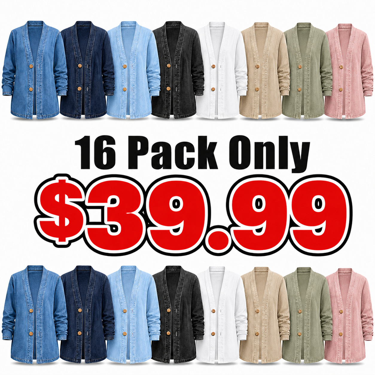 🧥 50% OFF NOW! ✨ Women's Classic Button Front Denim Jacket – V-Neck, Breathable Fabric & Relaxed Fit 💙