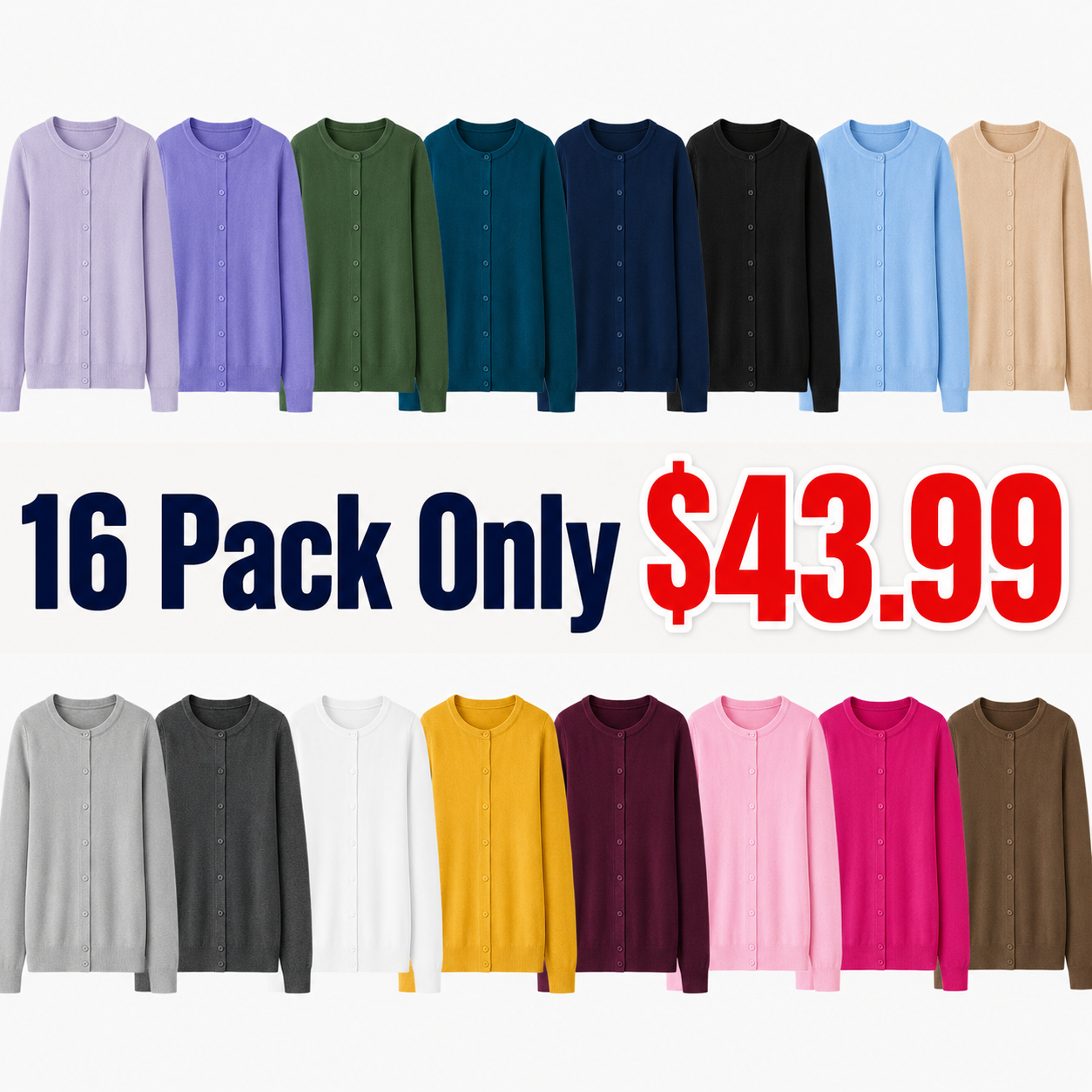 Womens Long Sleeve Knit Cardigan Sweaters Casual Dressy Open Front Button Down Cardigans