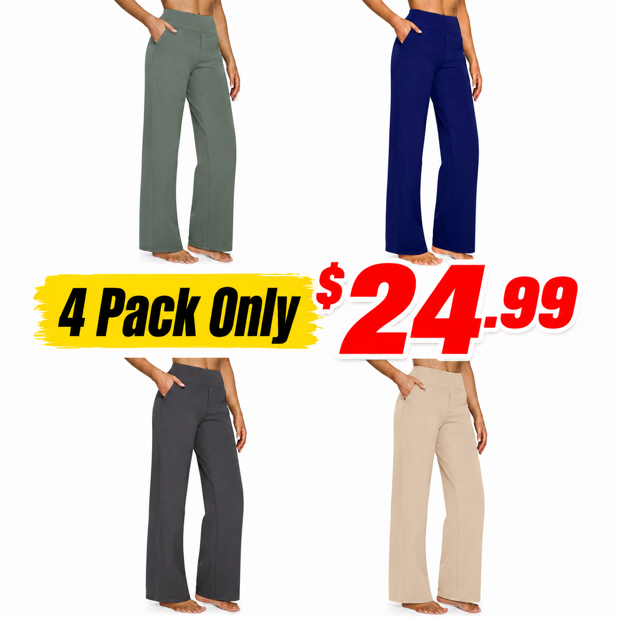 Women's Wide Leg Pants with Pockets