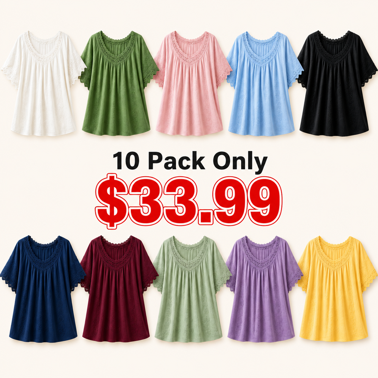 🔥CLEARANCE SALE🔥 Vintage Lace Summer Blouse