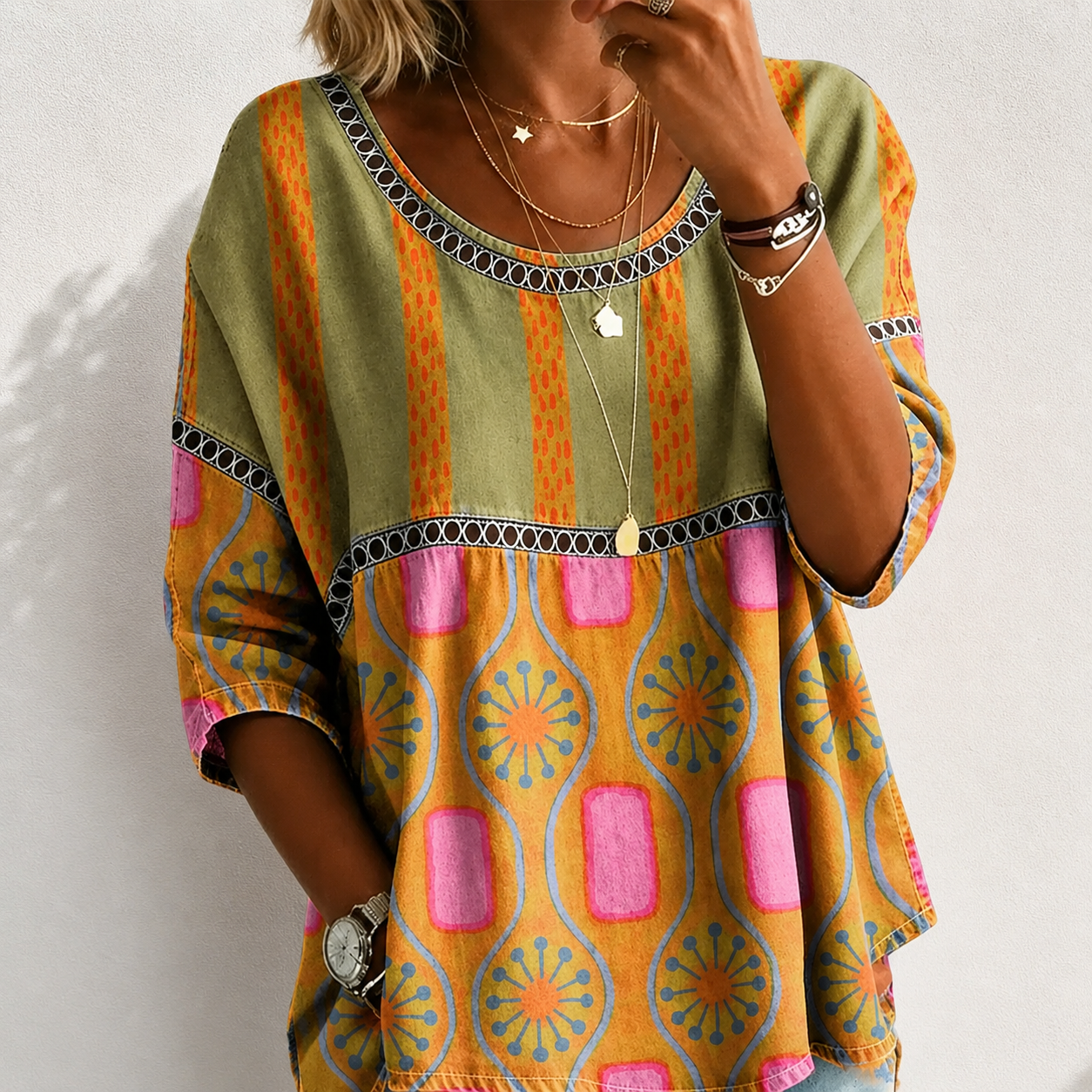 New Arrivals🔥 Women's Vintage Abstrct Casual Loose Blouse Shirt