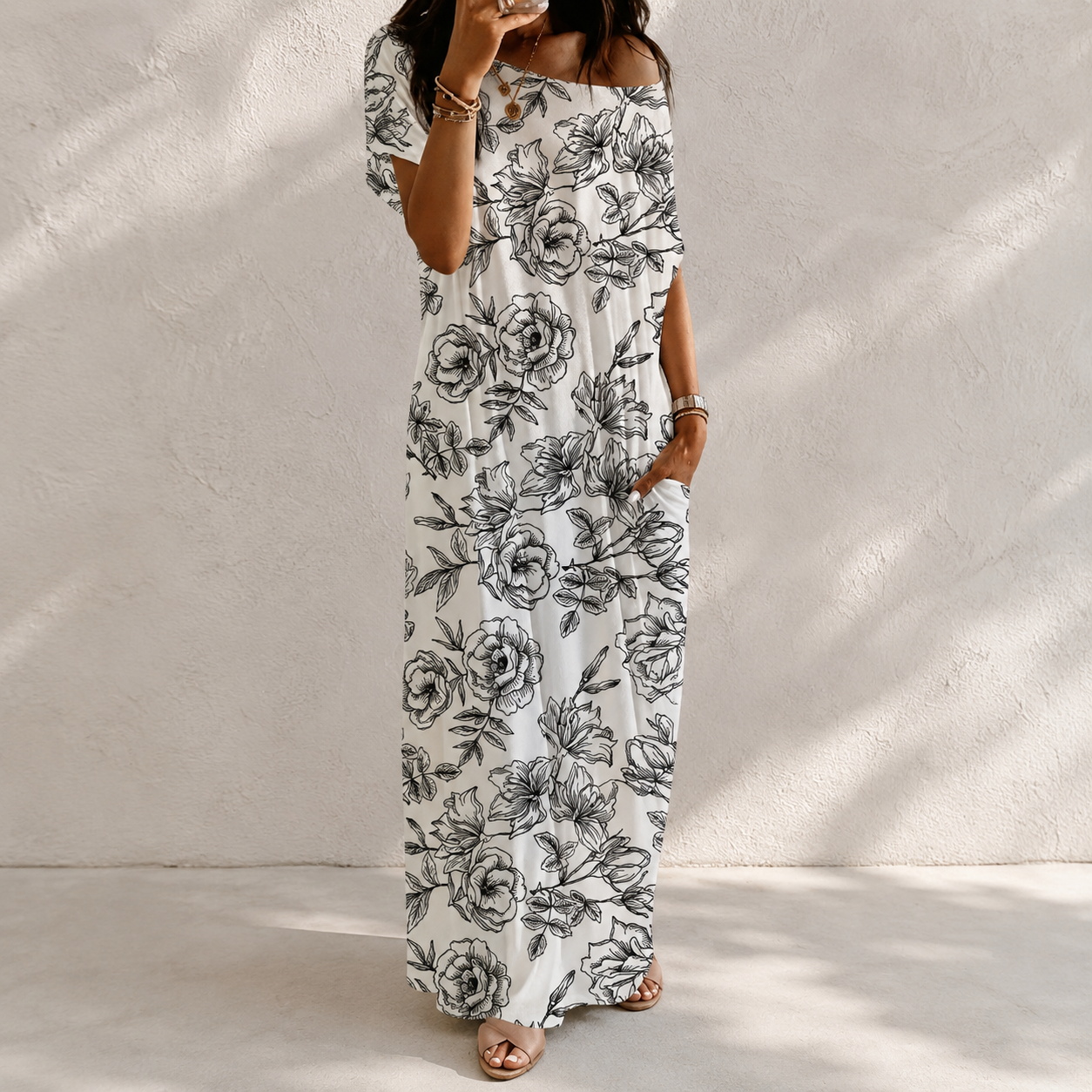 Women’s 100% Cotton Batwing Sleeve Lounge Dress
