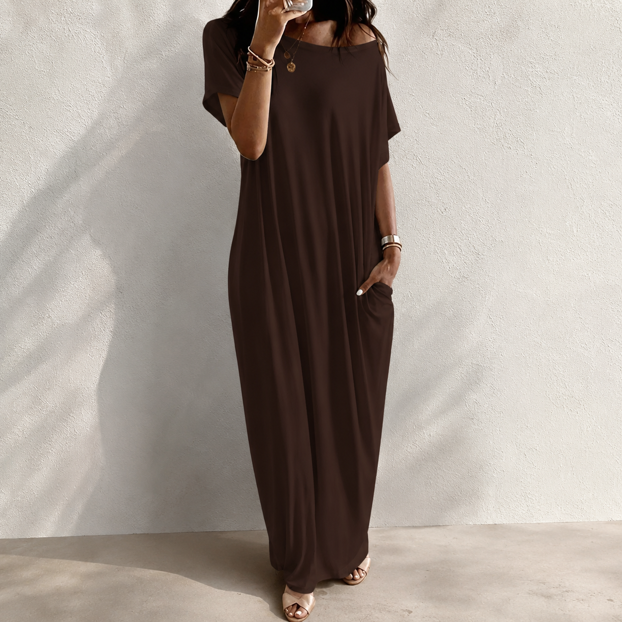 Women’s 100% Cotton Batwing Sleeve Lounge Dress