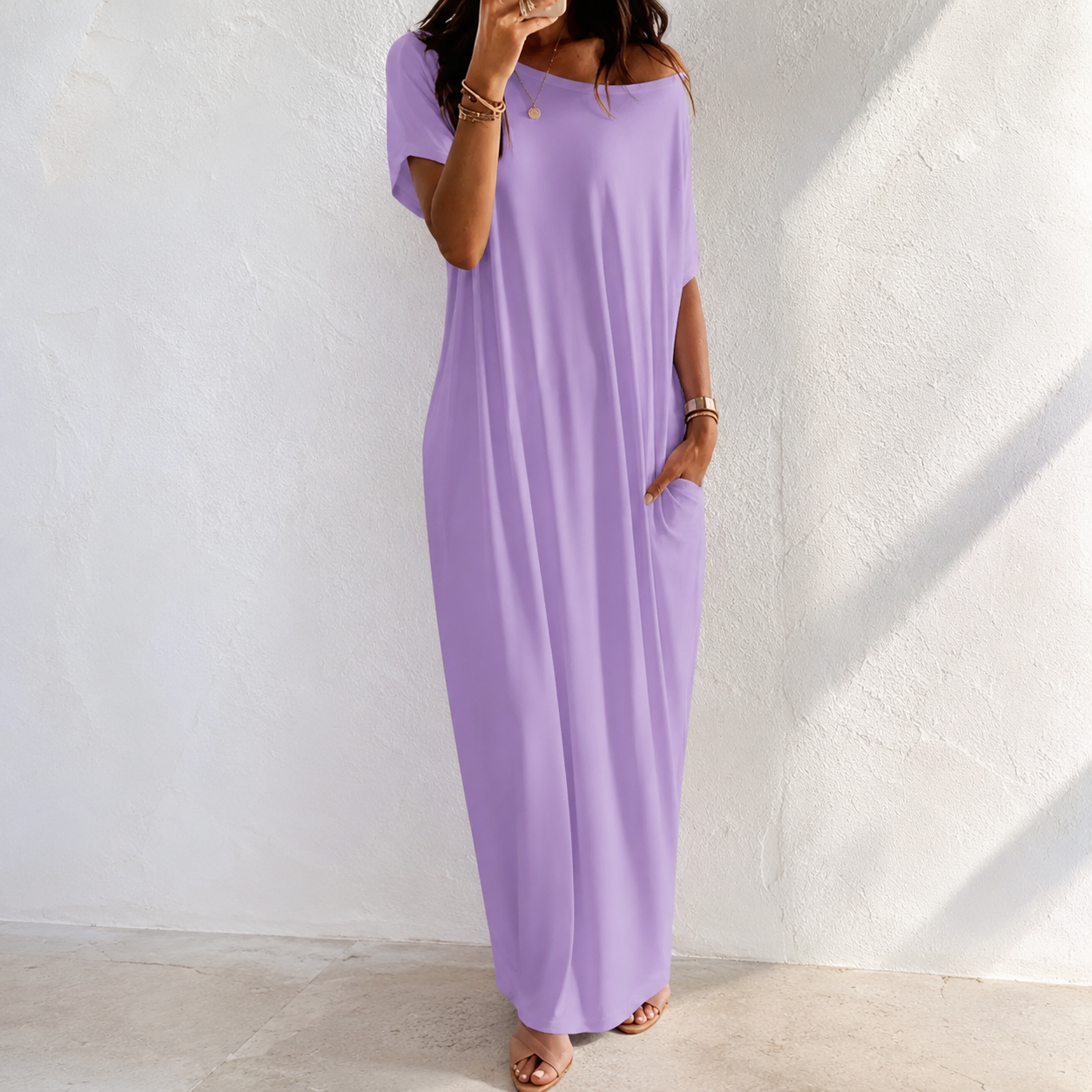 Women’s 100% Cotton Batwing Sleeve Lounge Dress