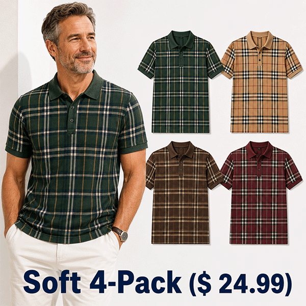 Men's and Women's Plaid Short Sleeve Polo Shirt