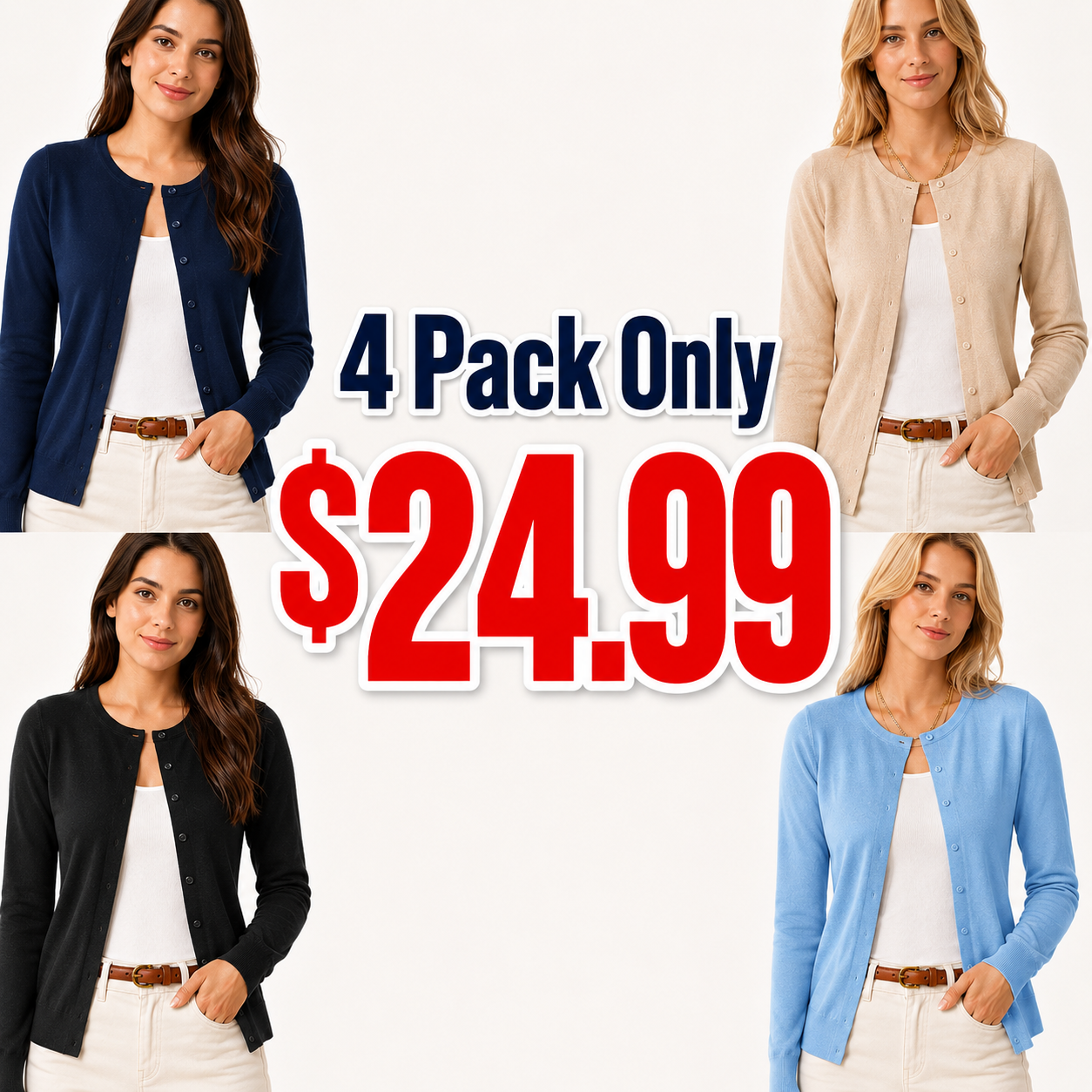 Womens Long Sleeve Knit Cardigan Sweaters Casual Dressy Open Front Button Down Cardigans