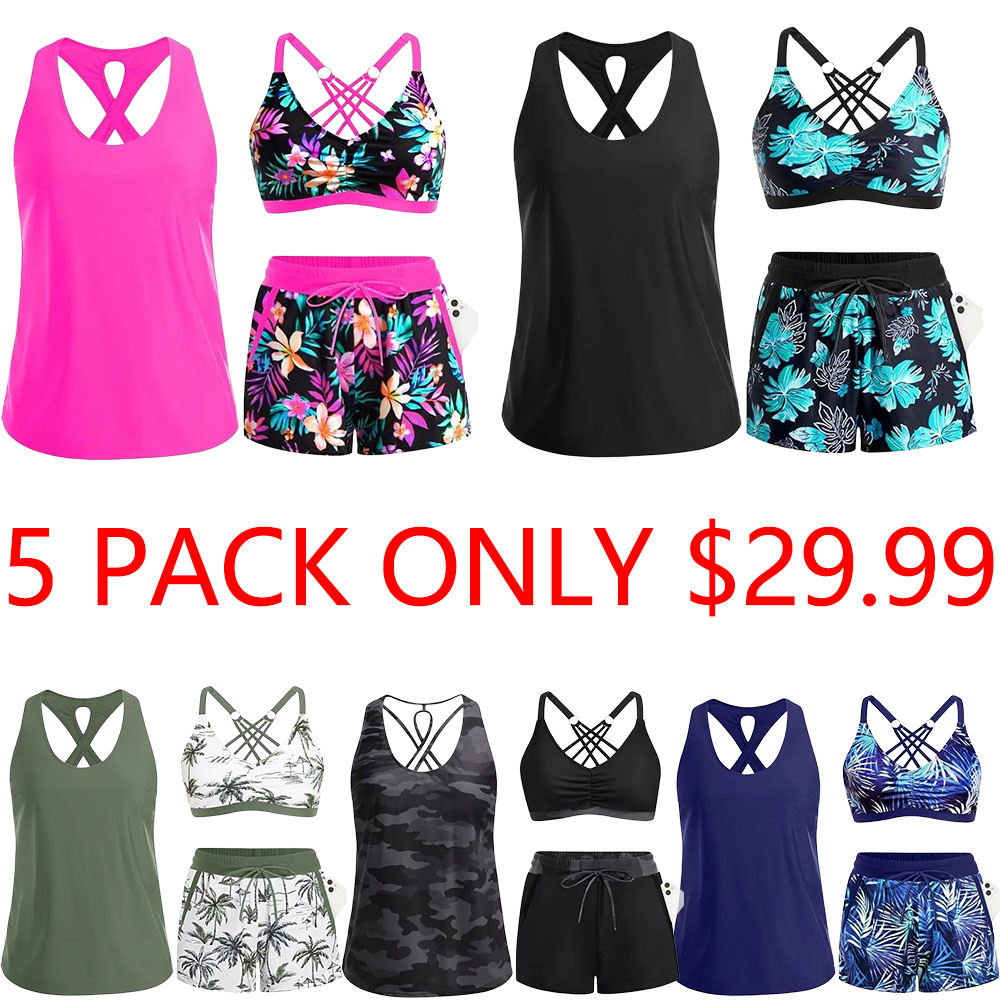 ⏰LAST DAY 49% OFF - 3 Piece Tankini with Shorts 🔥