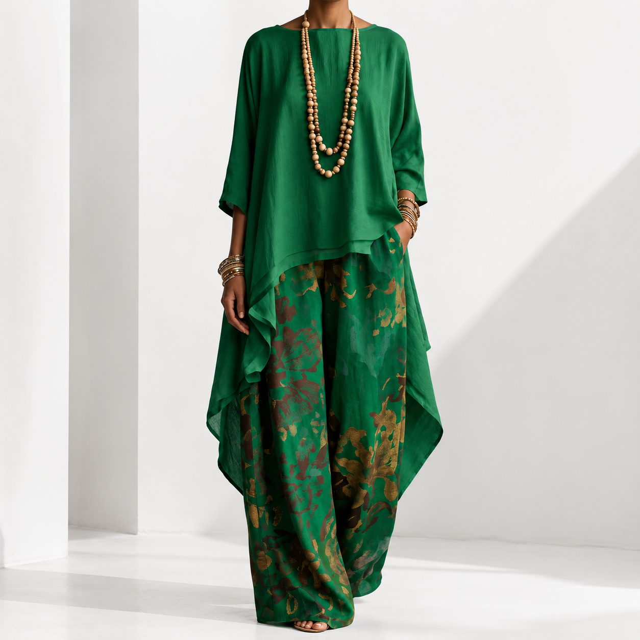Casual Cotton-Linen Floral Vacation Set