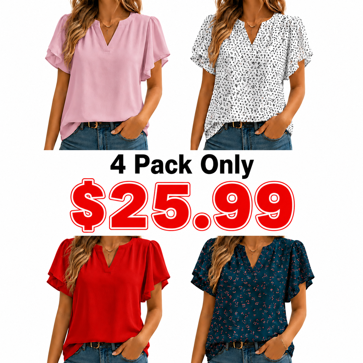 Womens Dressy Casual Shirts Short Sleeve V Neck Work Blouse Business Casual Summer Chiffon Tops