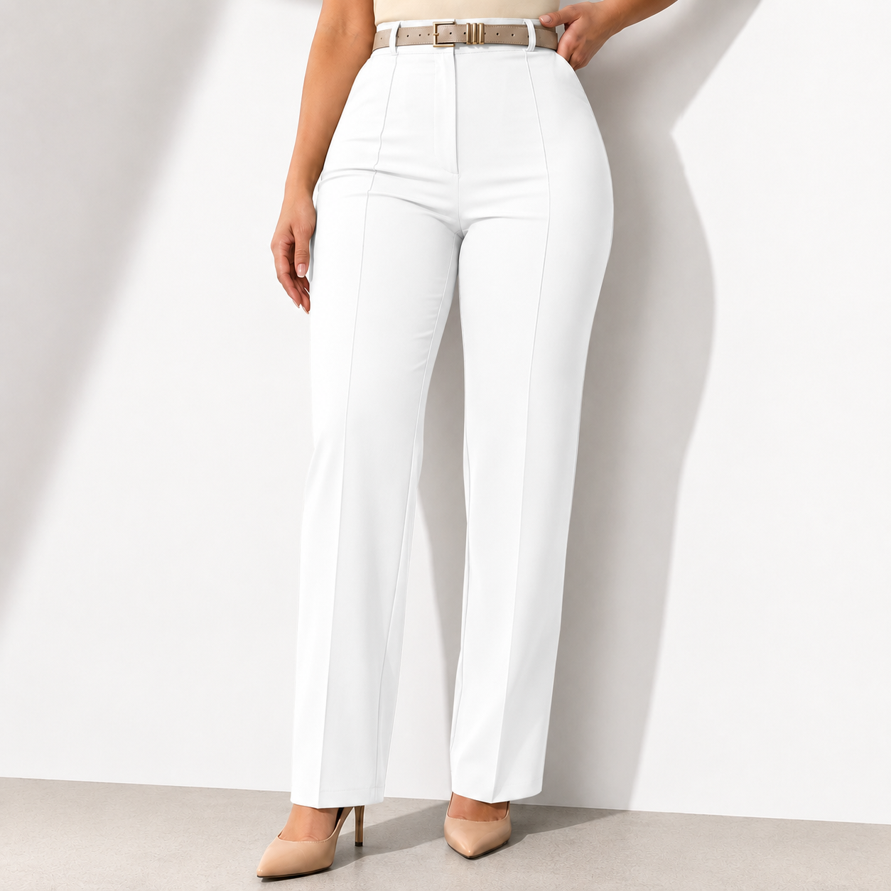 Work Pants for Women High Waist Straight Leg Work Pants Business Casual Trousers