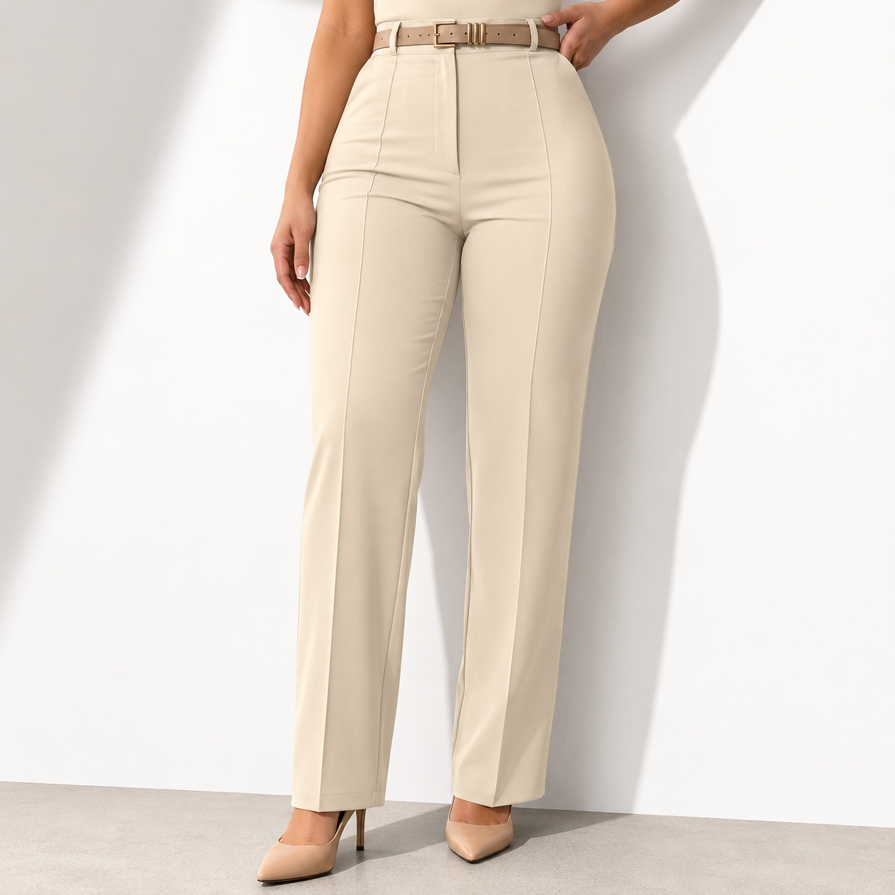 Work Pants for Women High Waist Straight Leg Work Pants Business Casual Trousers