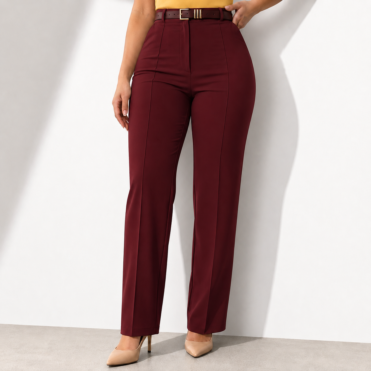 Work Pants for Women High Waist Straight Leg Work Pants Business Casual Trousers