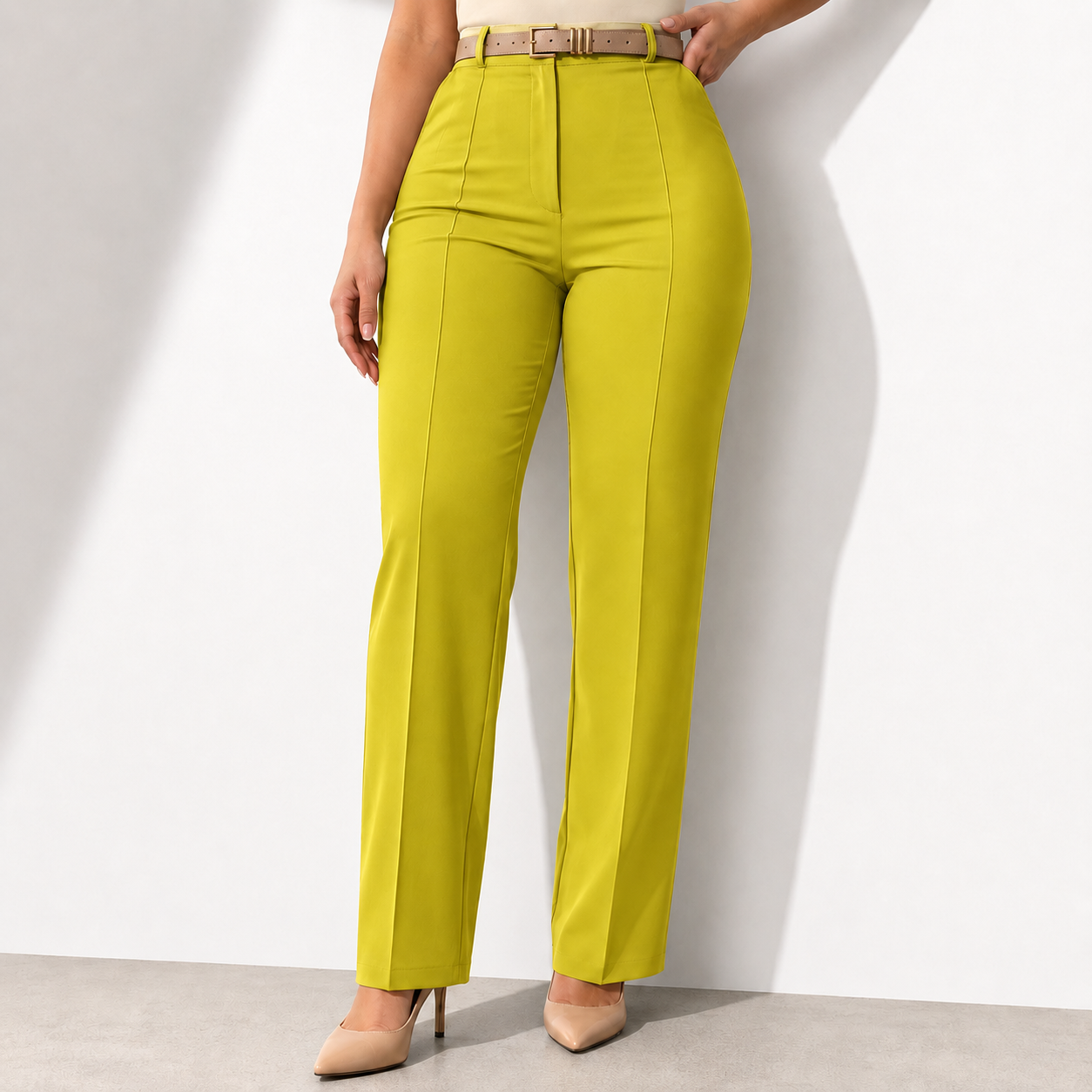 Work Pants for Women High Waist Straight Leg Work Pants Business Casual Trousers