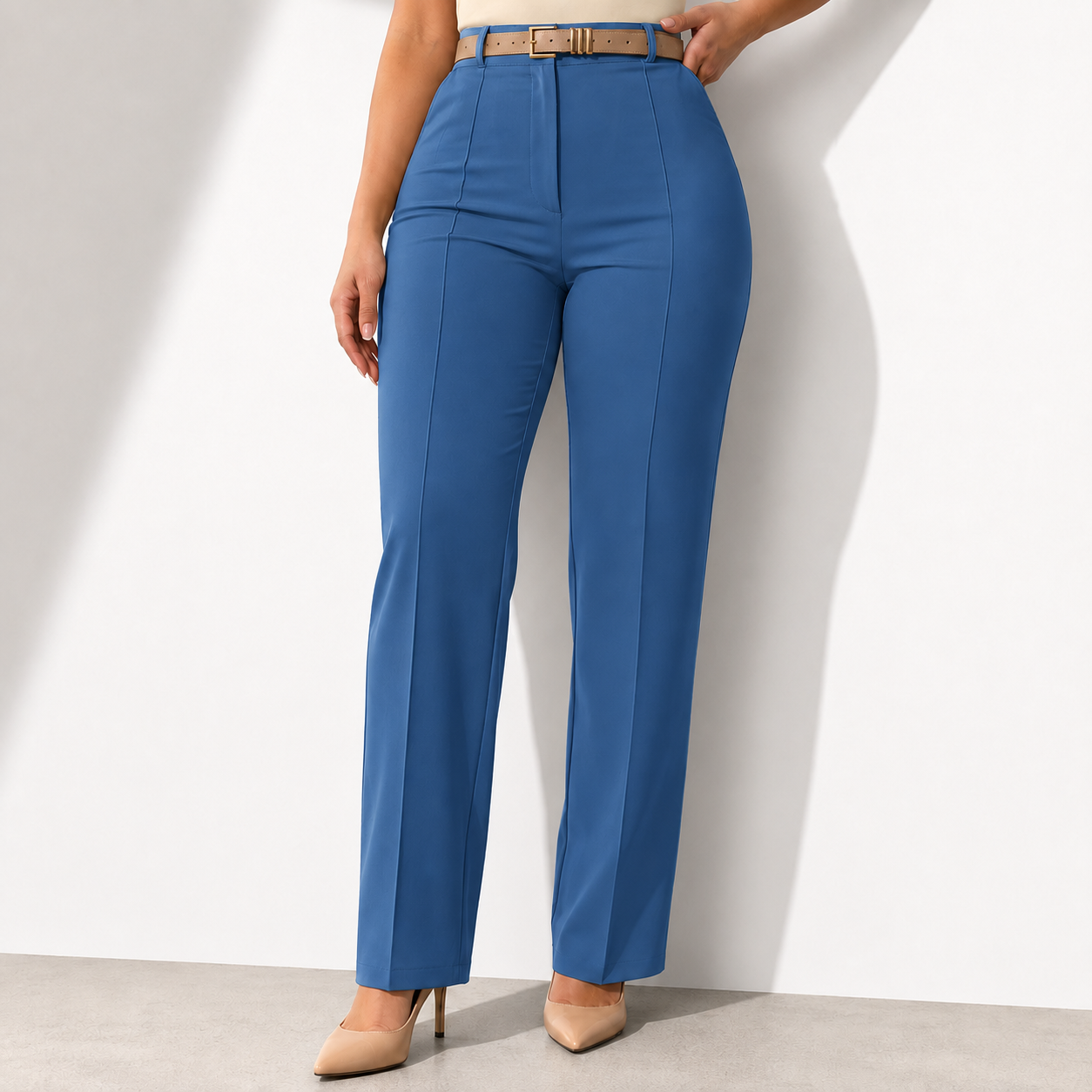 Work Pants for Women High Waist Straight Leg Work Pants Business Casual Trousers