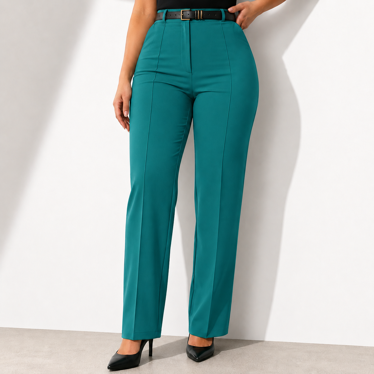 Work Pants for Women High Waist Straight Leg Work Pants Business Casual Trousers