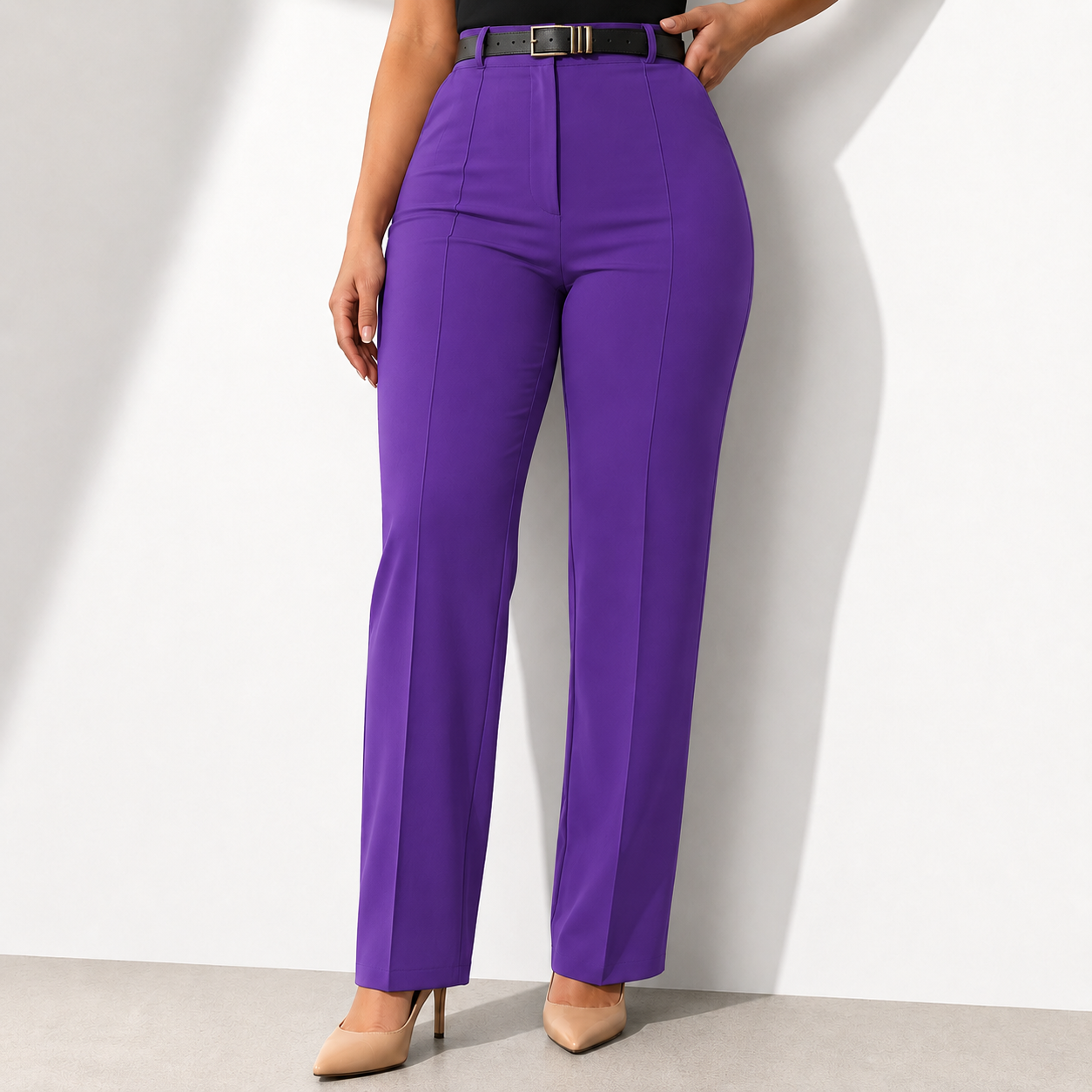 Work Pants for Women High Waist Straight Leg Work Pants Business Casual Trousers