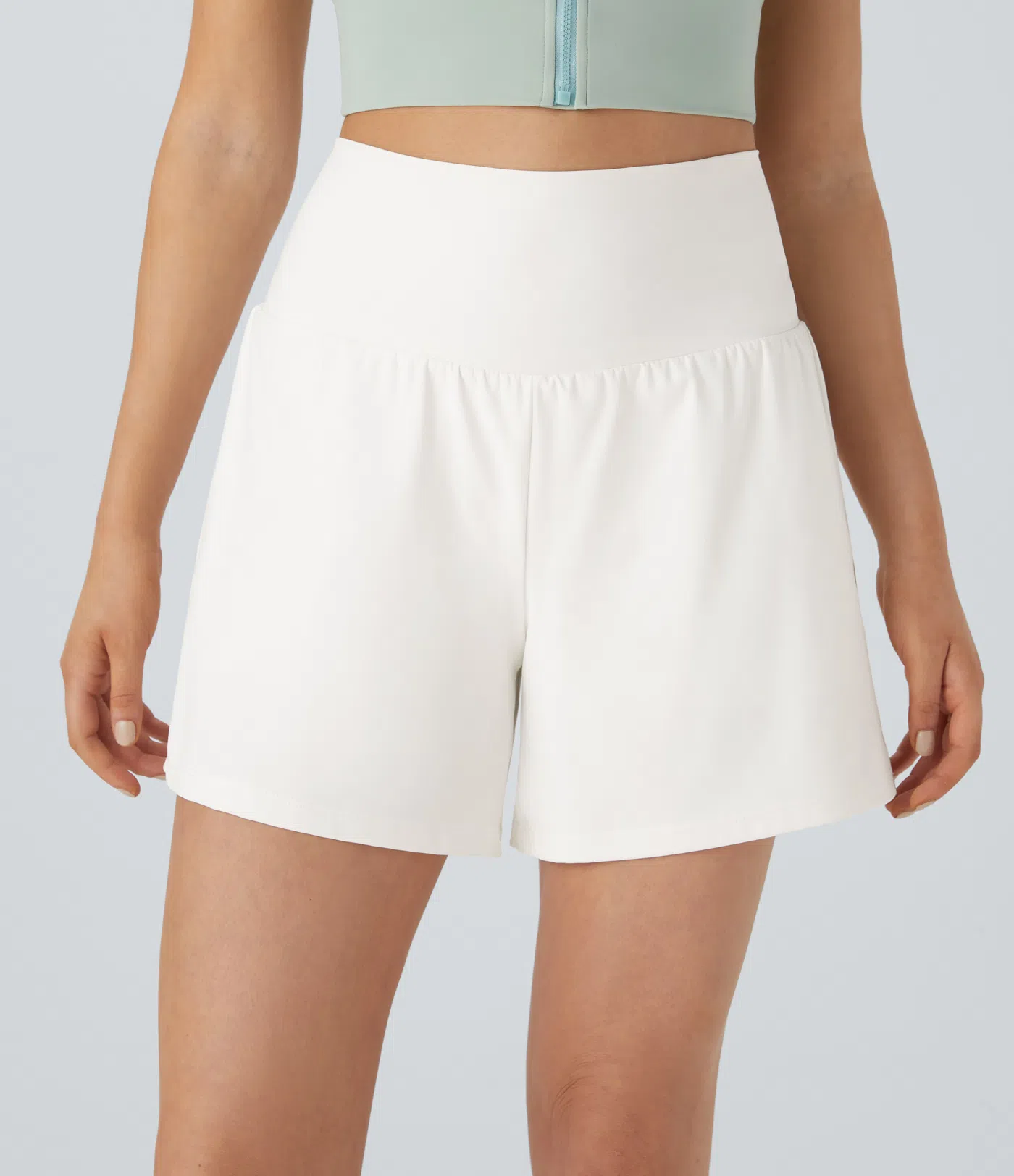 Airy Super High Waisted 2-in-1 Cool Touch Yoga Shorts 5'' with Pockets-Longer Length
