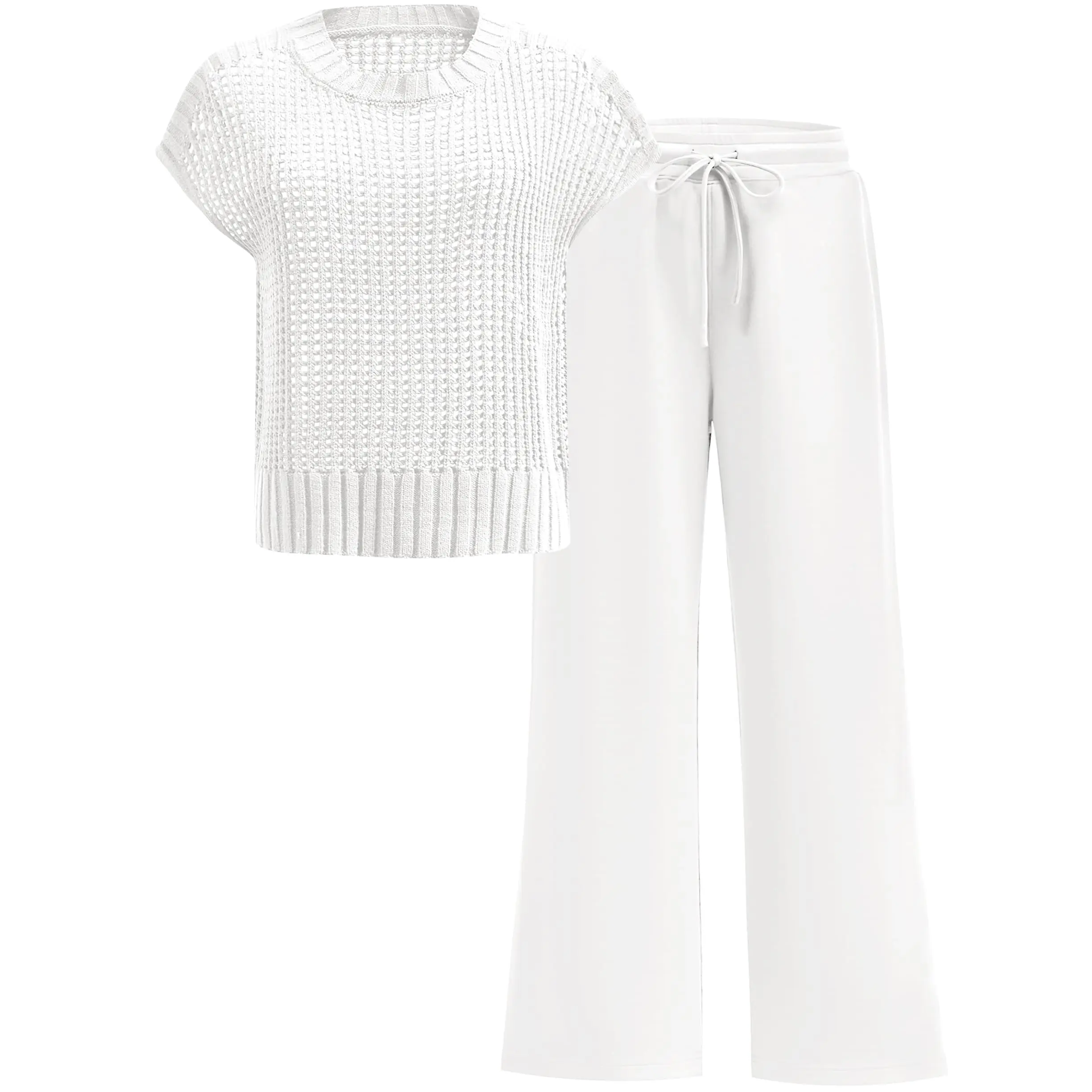 ANRABESS Women Summer Two Piece Crochet Set