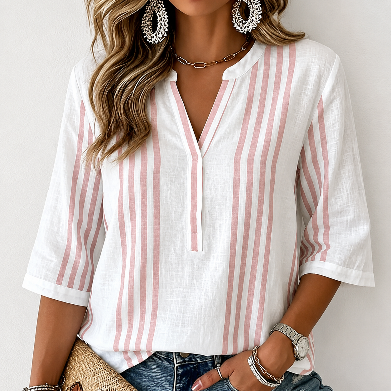 Women'S Casual Cotton Linen Top