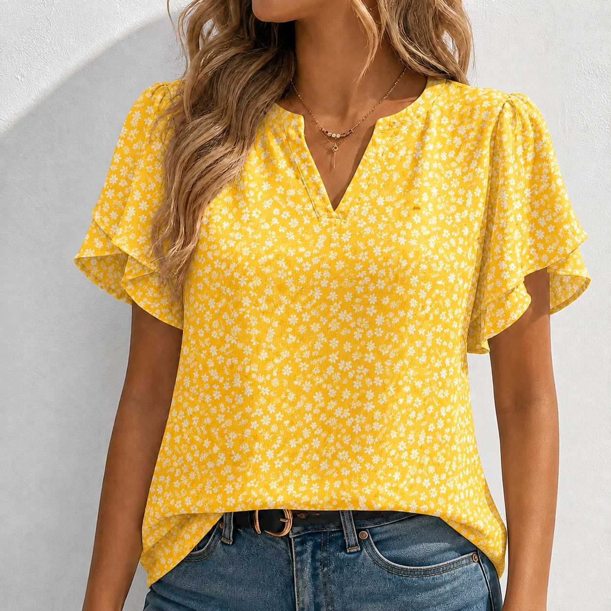 Womens Dressy Casual Shirts Short Sleeve V Neck Work Blouse Business Casual Summer Chiffon Tops