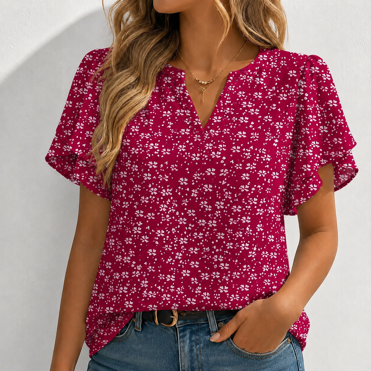Womens Dressy Casual Shirts Short Sleeve V Neck Work Blouse Business Casual Summer Chiffon Tops