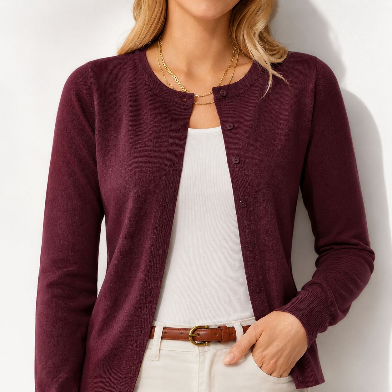 GRACE KARIN Womens Long Sleeve Knit Cardigan Sweaters Casual Dressy Open Front Button Down Cardigans Summer Outfits