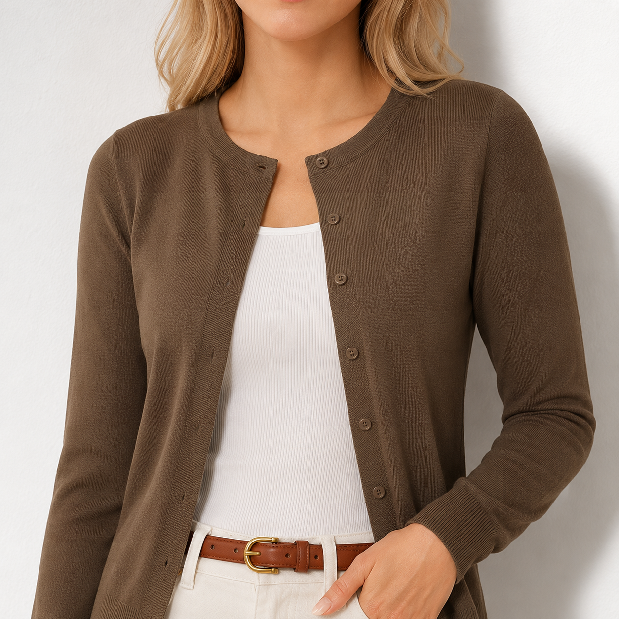 GRACE KARIN Womens Long Sleeve Knit Cardigan Sweaters Casual Dressy Open Front Button Down Cardigans Summer Outfits