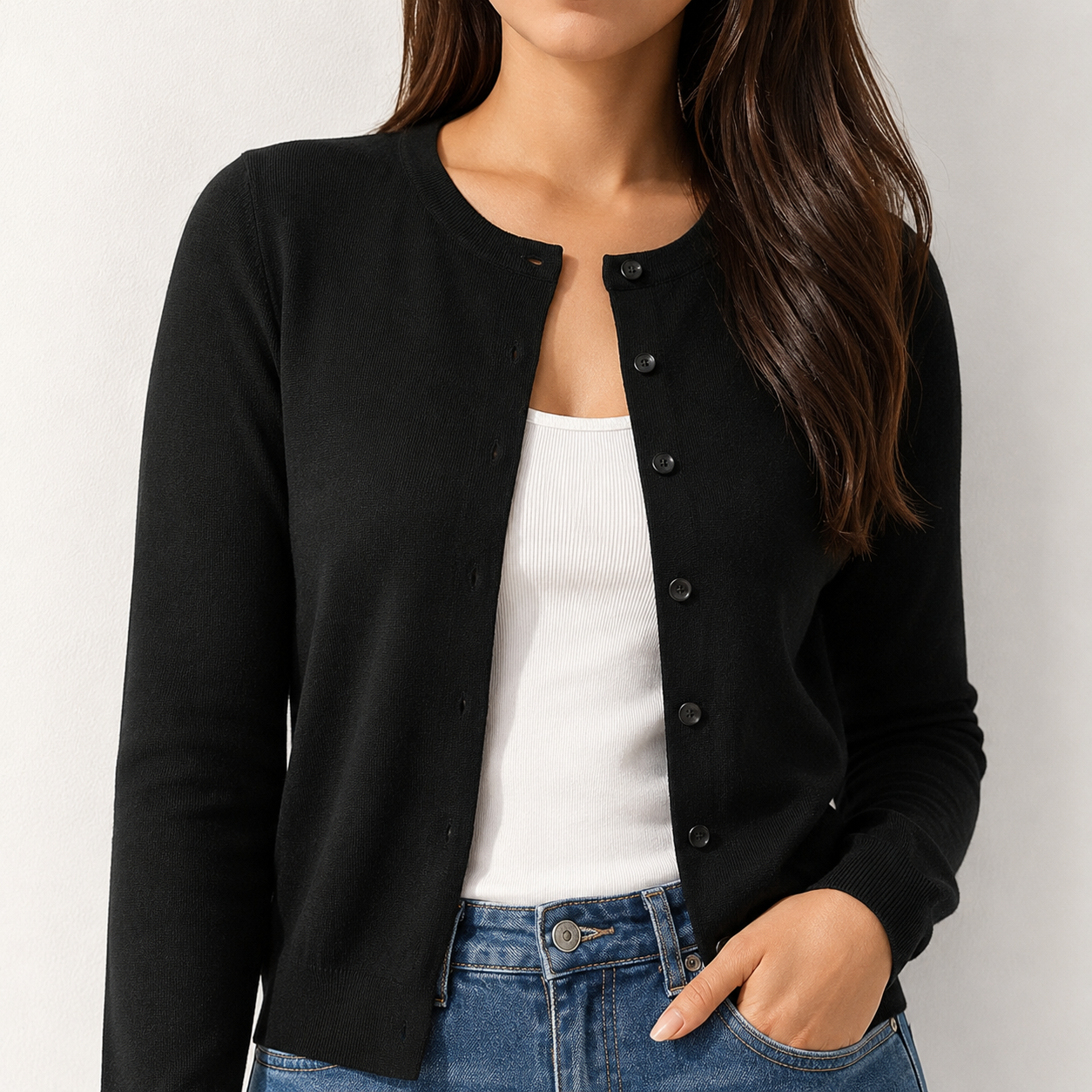 GRACE KARIN Womens Long Sleeve Knit Cardigan Sweaters Casual Dressy Open Front Button Down Cardigans Summer Outfits