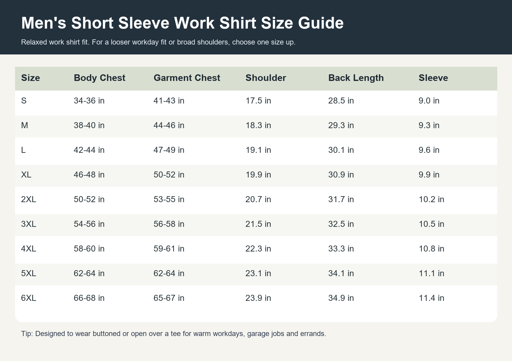 Men's Short Sleeve Work Shirts