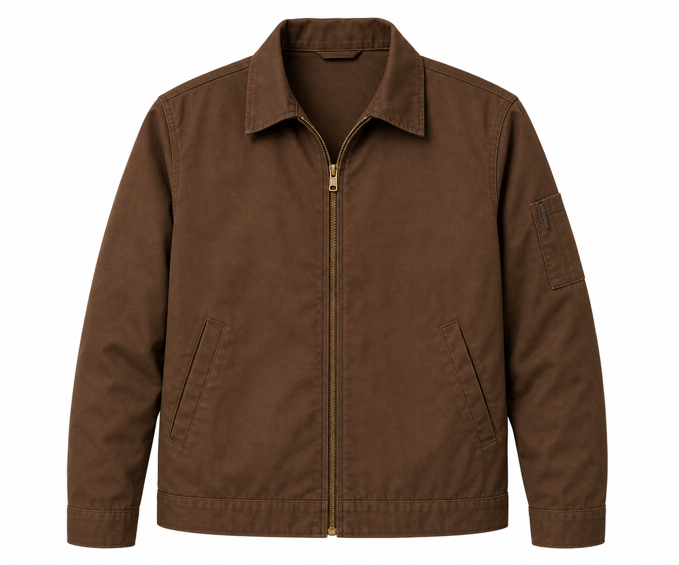 Brown - Men's Lightweight Zip-Front Work Jackets