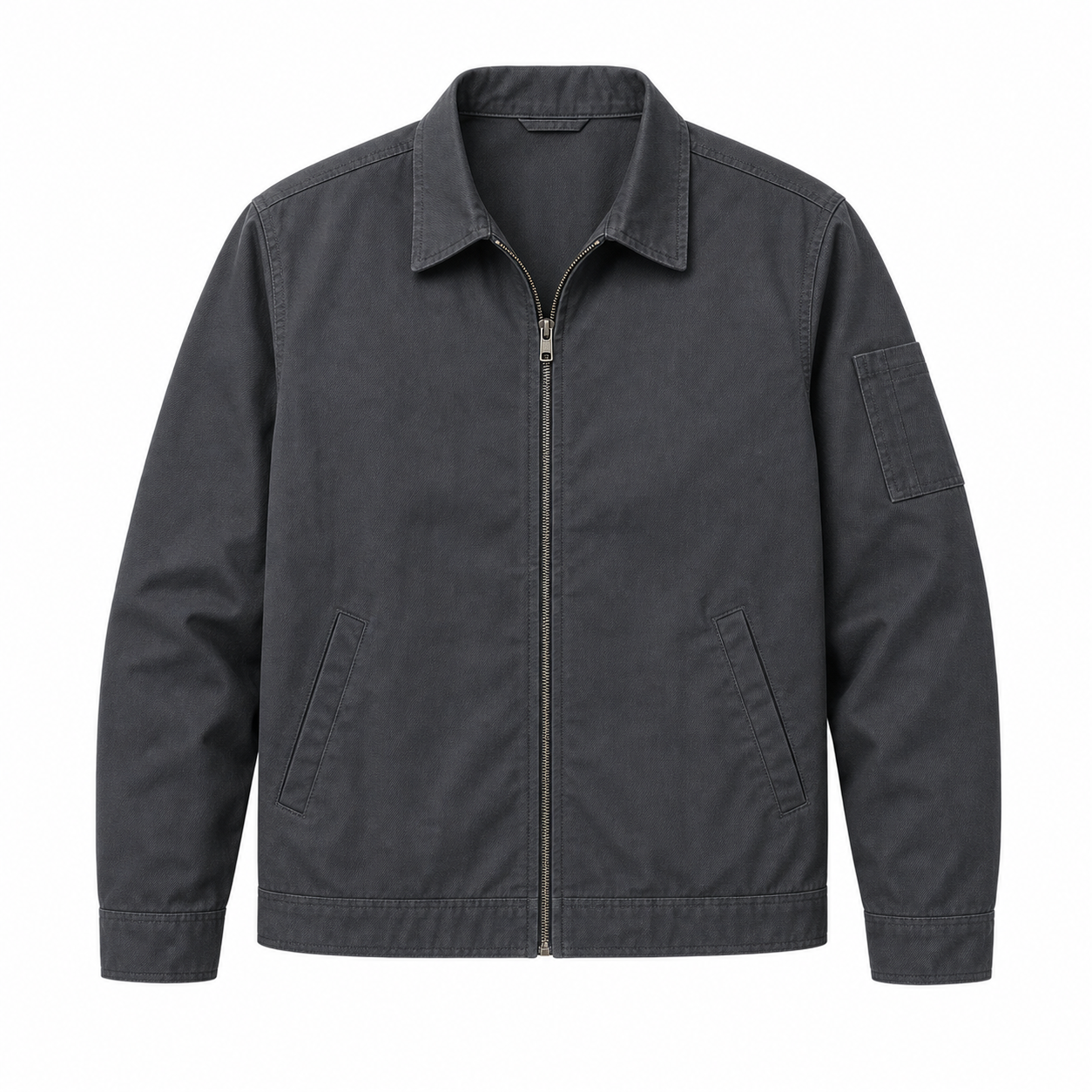 Charcoal - Men's Lightweight Zip-Front Work Jackets