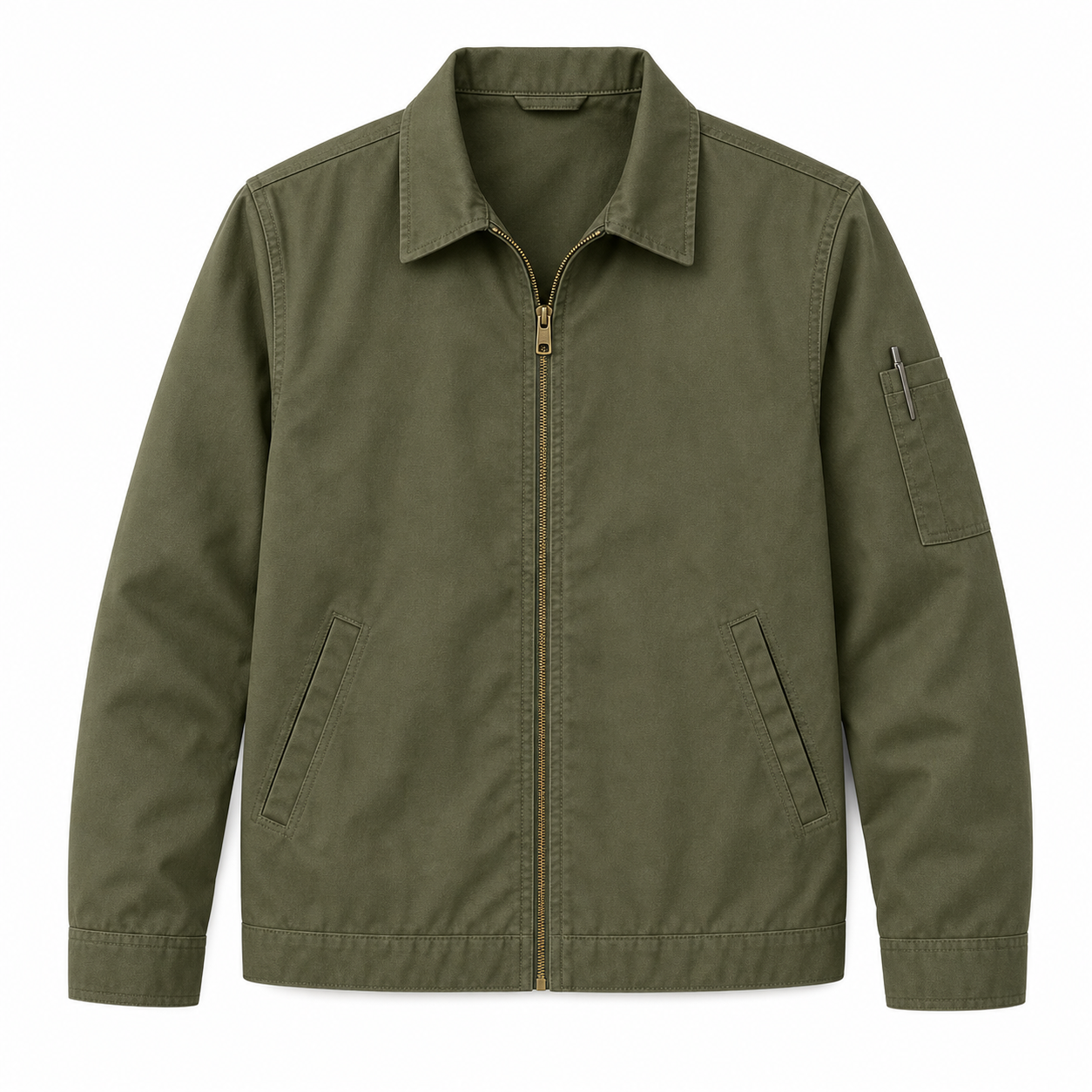 Olive - Men's Lightweight Zip-Front Work Jackets