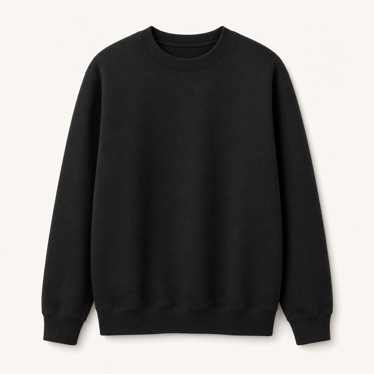 Black - Men's Basic Fleece Crewneck Sweatshirts