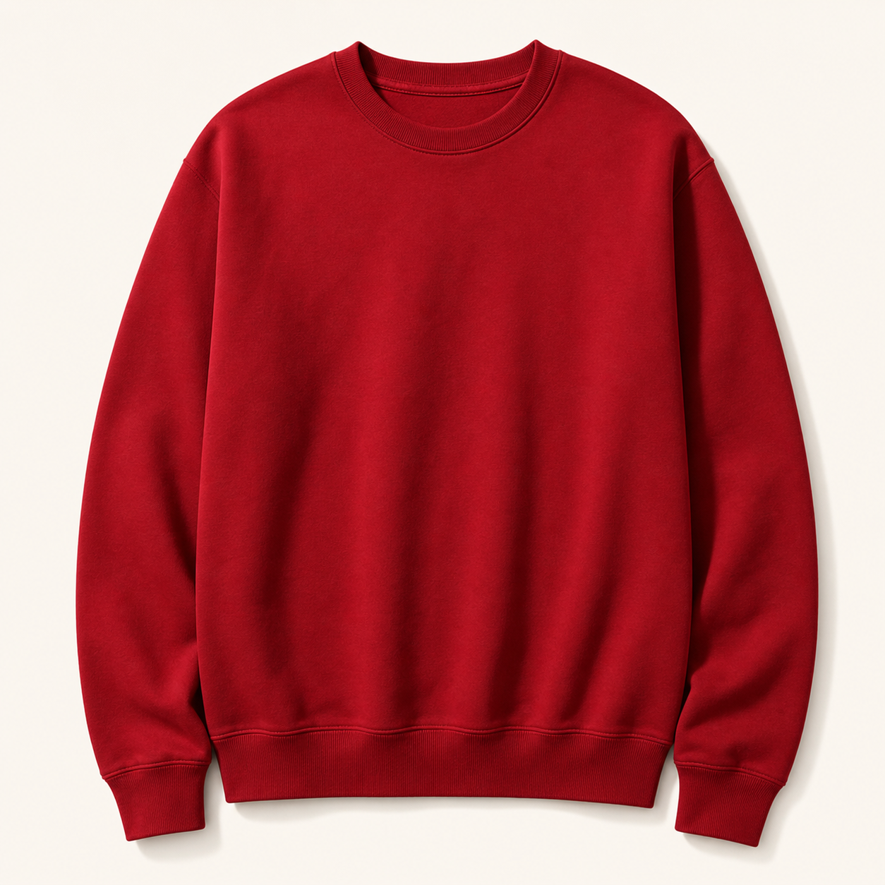 Deep Red - Men's Basic Fleece Crewneck Sweatshirts
