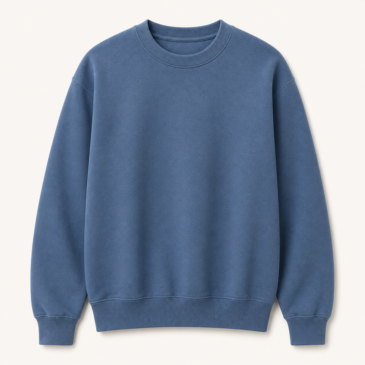 Denim Blue - Men's Basic Fleece Crewneck Sweatshirts