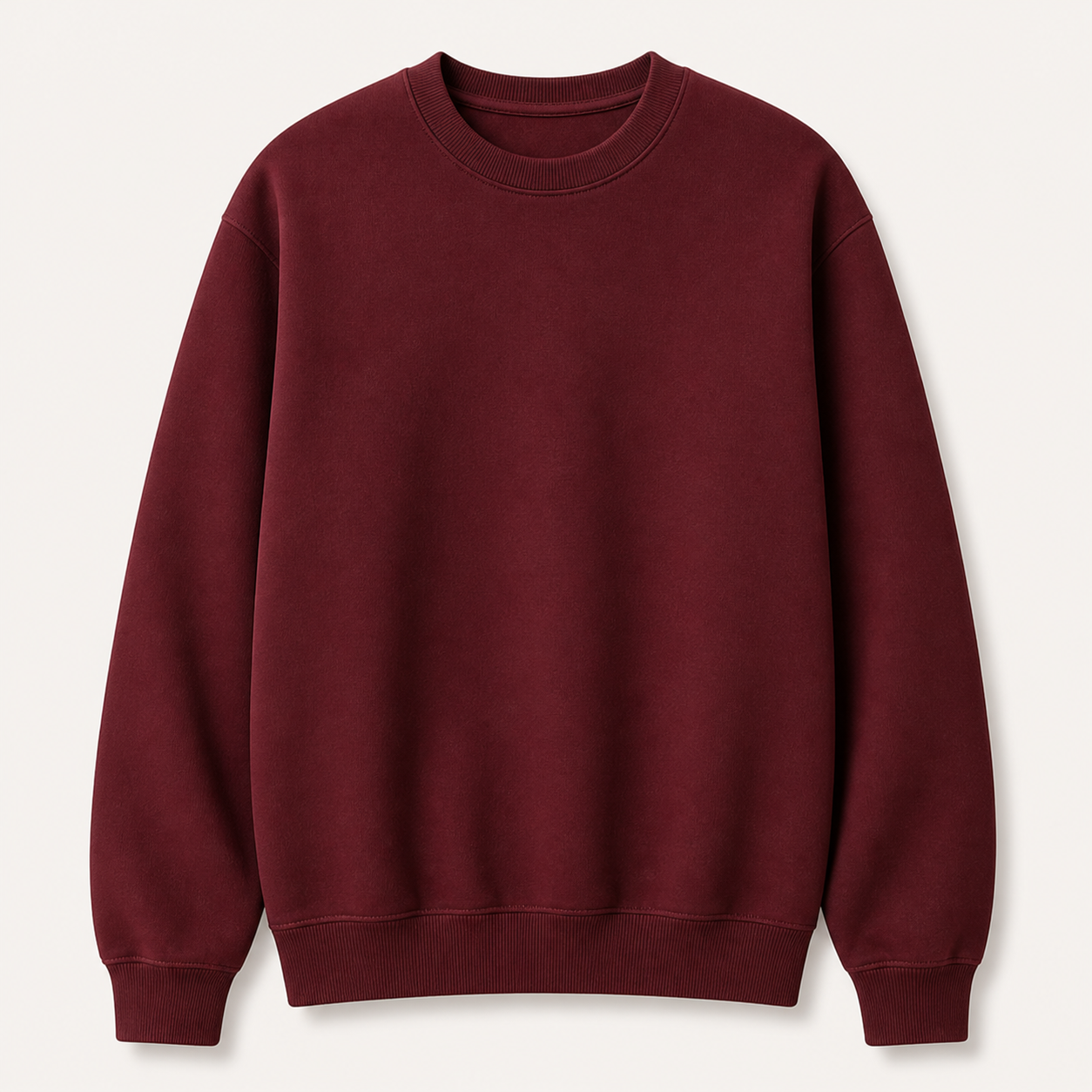 Maroon - Men's Basic Fleece Crewneck Sweatshirts