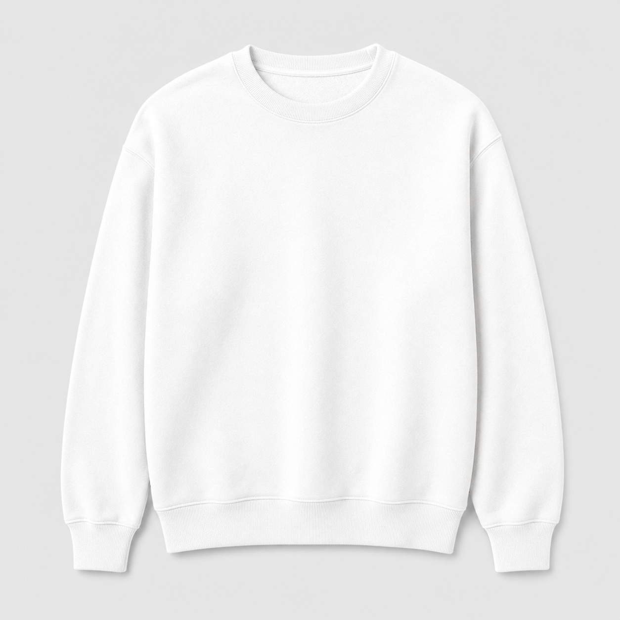 White - Men's Basic Fleece Crewneck Sweatshirts