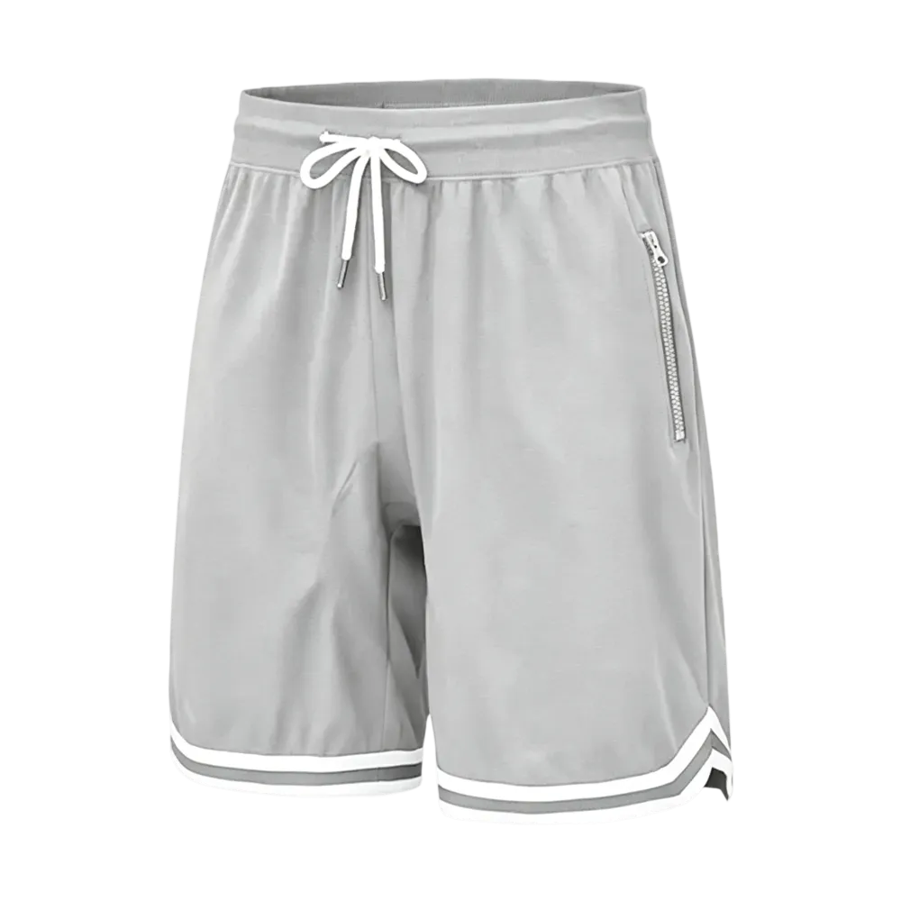 Men’s casual athletic shorts with zippered pockets