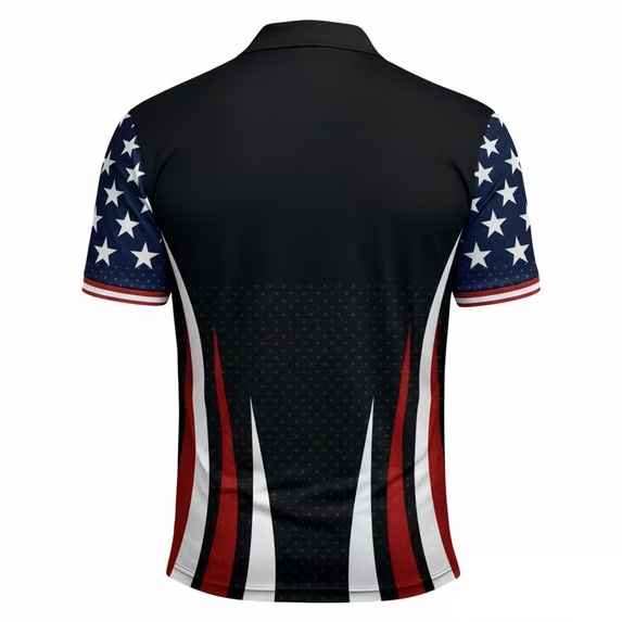 Mens Short Sleeve Polo Shirts 250th Anniversary USA Shirt Flag Print Patriotic 4th of July