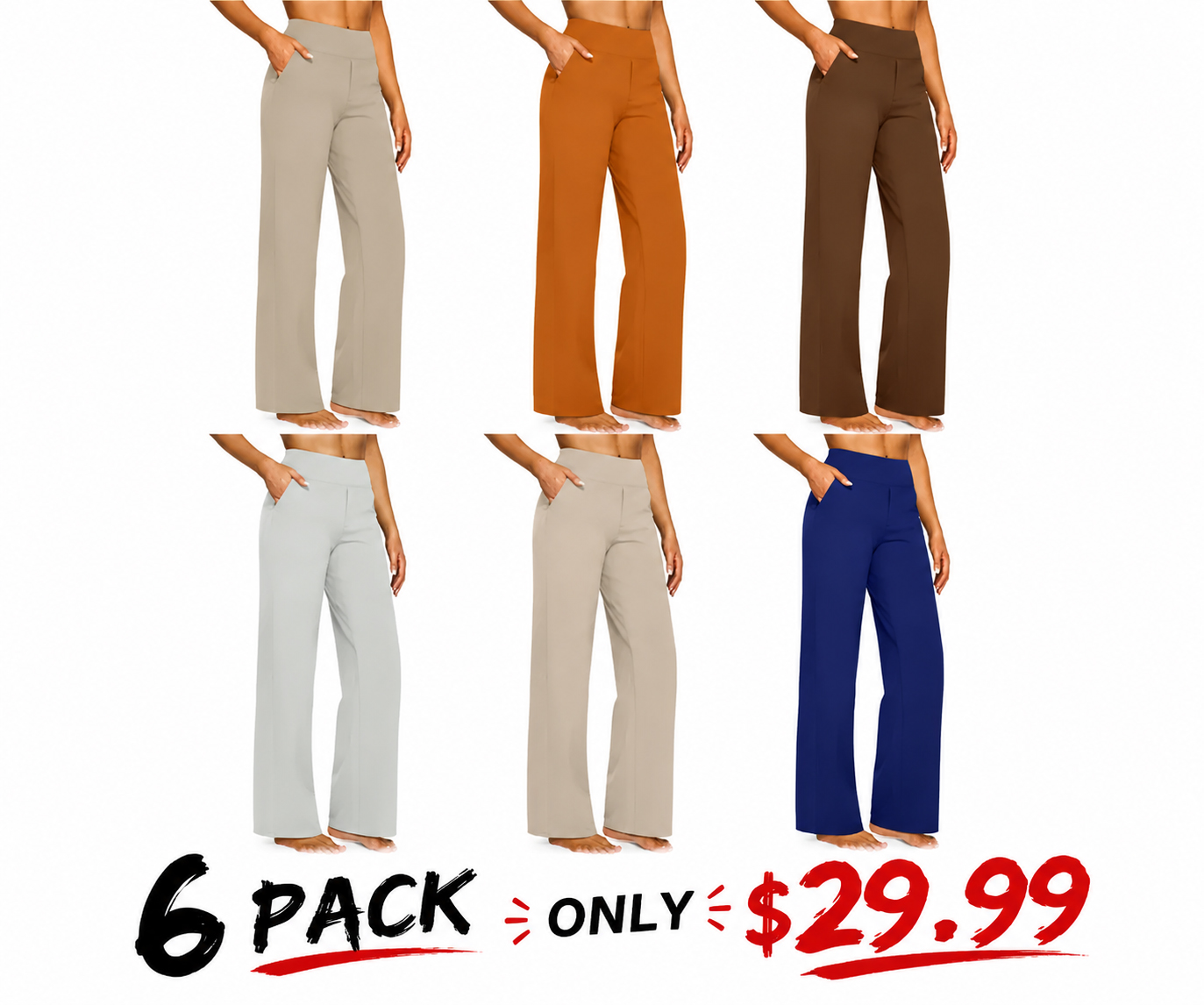 Loose High-Waist Business Casual Pants Yoga Pants Women Wide Leg Pants with Pockets Comfortable Athletic Sweatpants