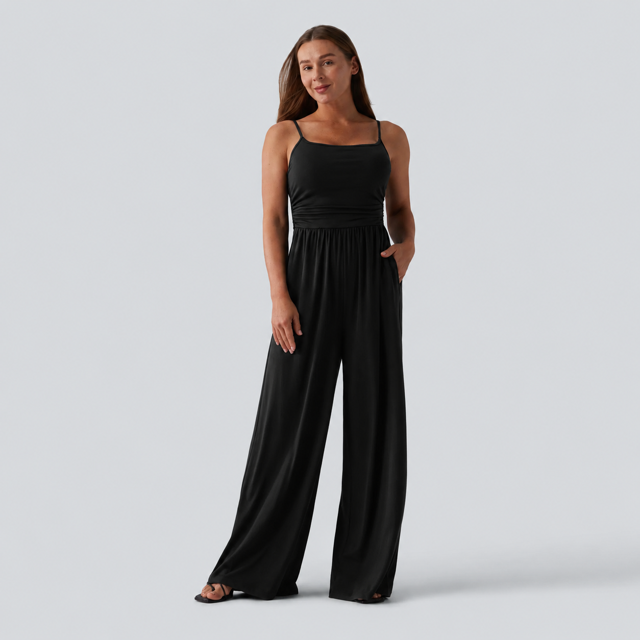 Women's Sleeveless Wide-Leg Lounge Jumpsuits