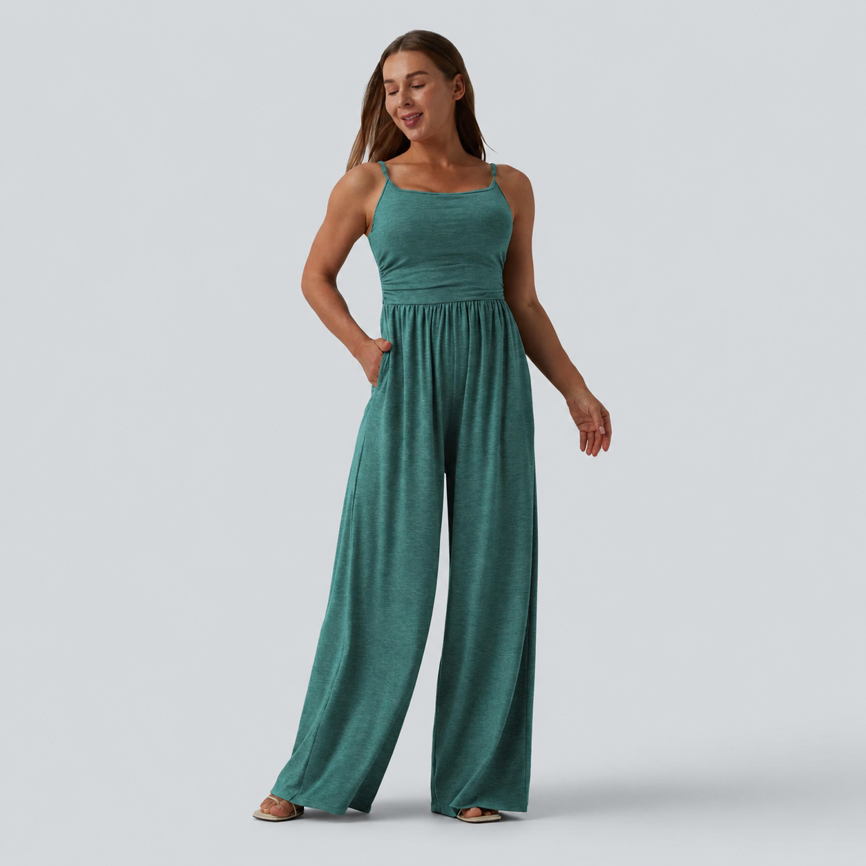 Women's Sleeveless Wide-Leg Lounge Jumpsuits