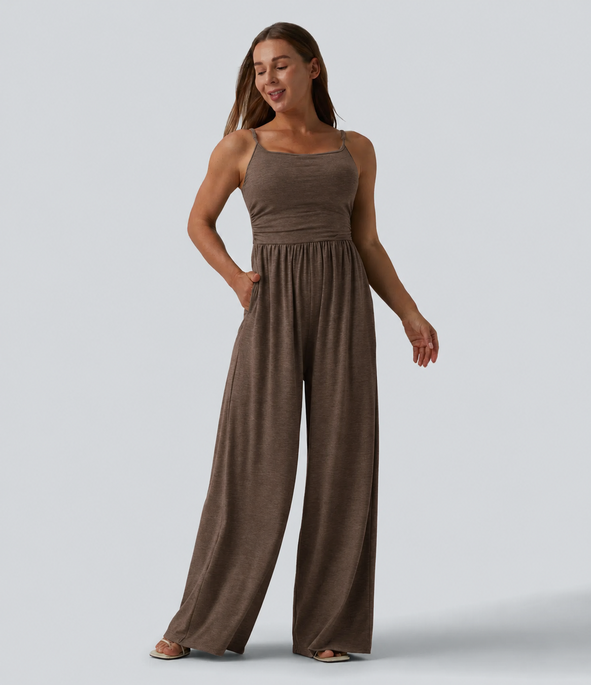 Women's Sleeveless Wide-Leg Lounge Jumpsuits