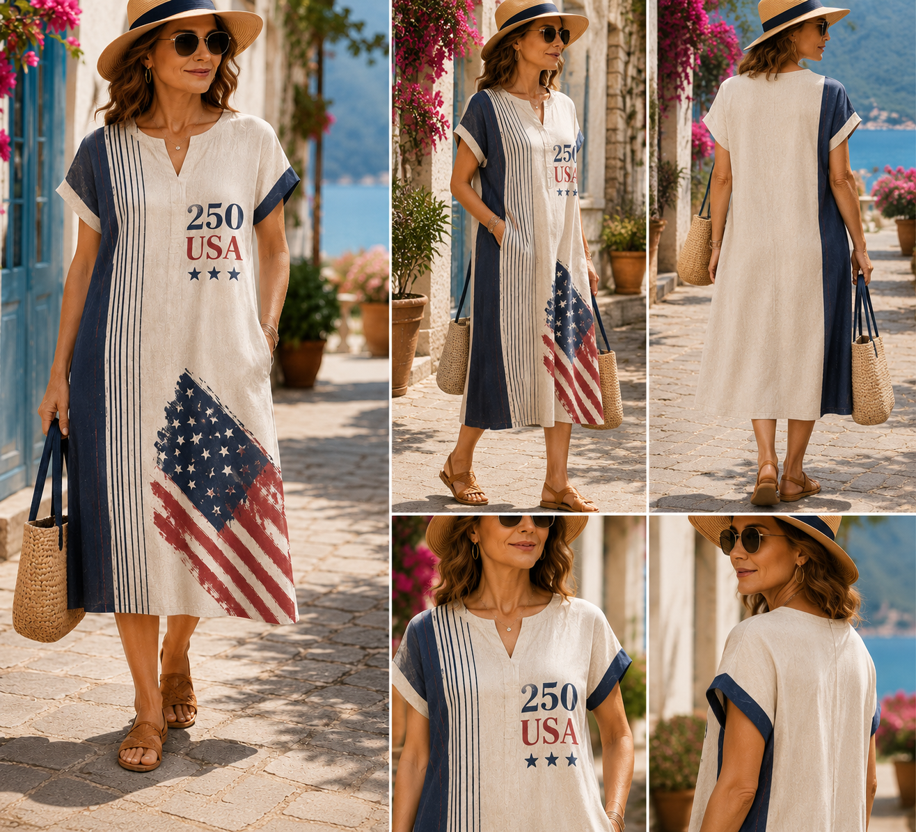 ✨13 PACK ONLY $45.99✨My Go-To Americana Cotton-Linen Dress 🇺🇸