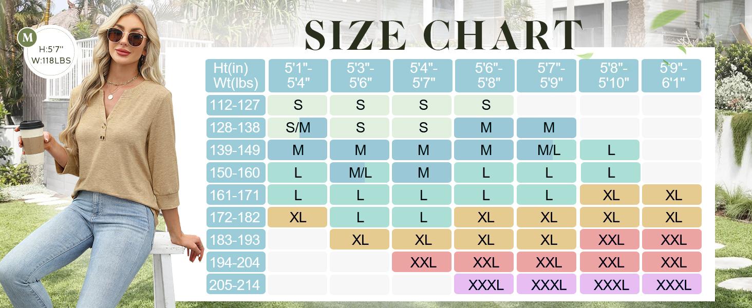 WIHOLL 3/4 Sleeve Tops Summer Outfits for Women Breathable Lightweight Blouses Air Conditioner Friendly Loose Fit Beach Vacation Girls Adjustable