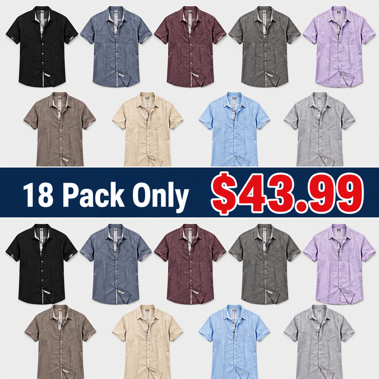 Mens Short Sleeve Summer Shirts Casual Regular Fit Shirts Holiday Beach Shirt with Pockets