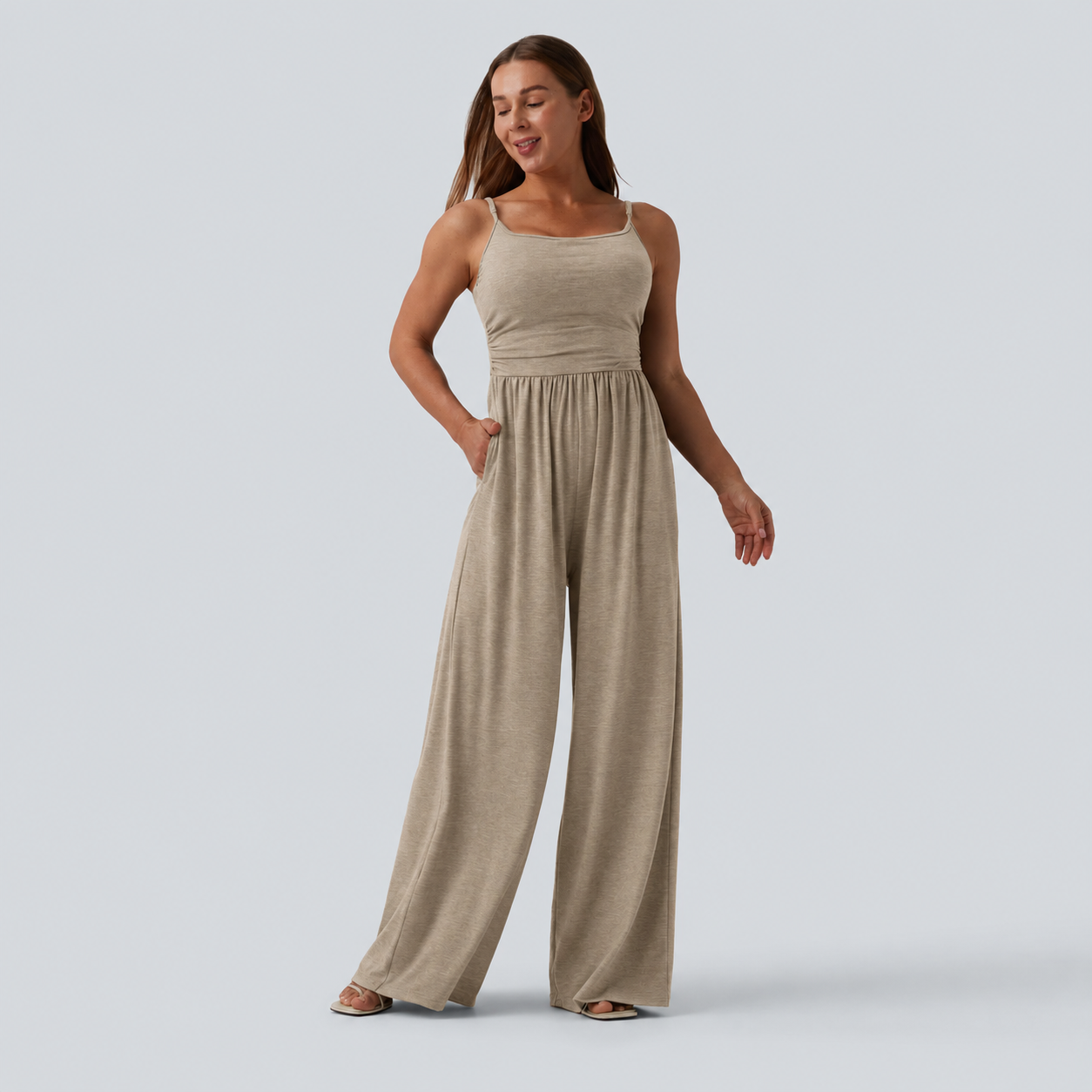 Women's Sleeveless Wide-Leg Lounge Jumpsuits
