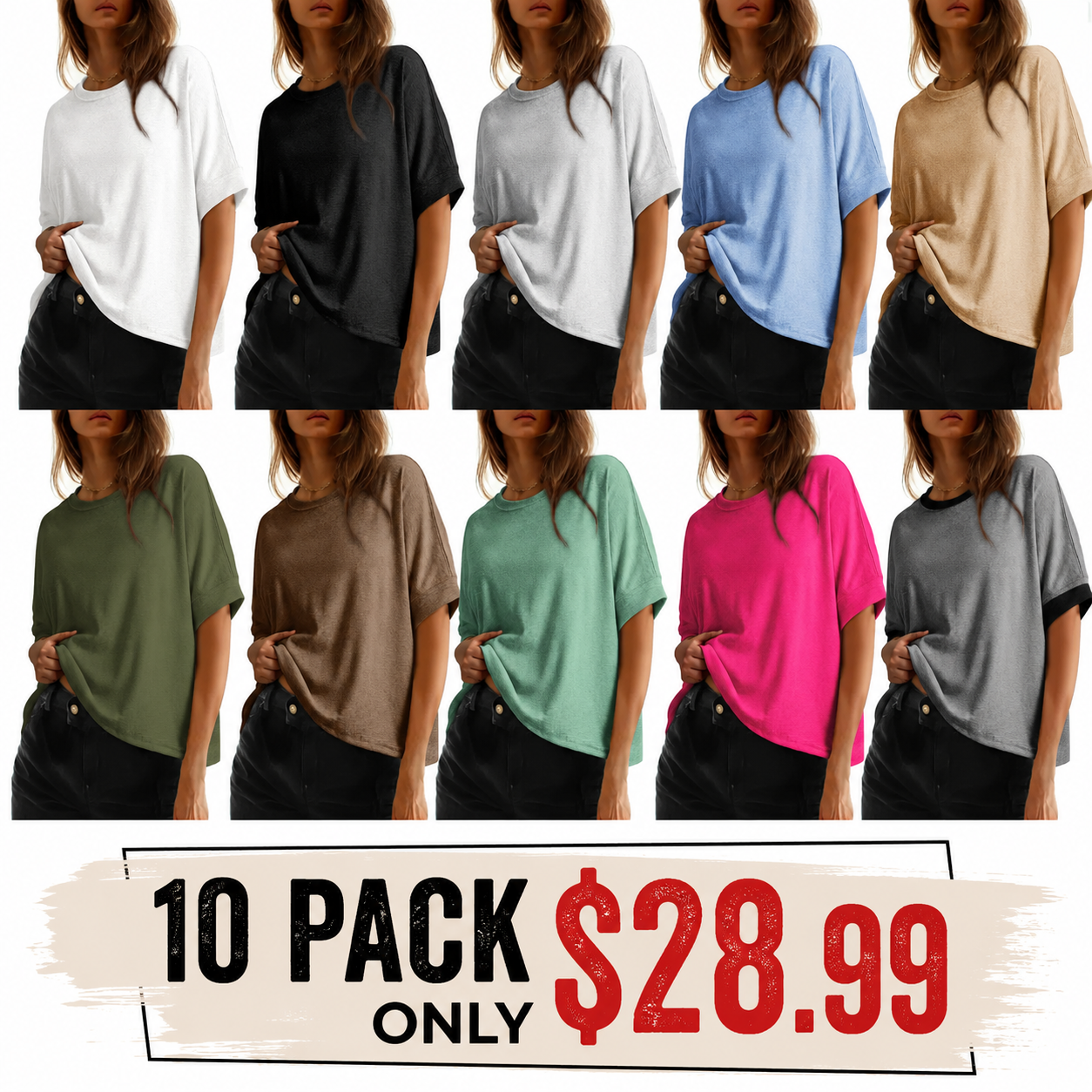 Women's Tops for Women 2026 Loose Oversized Basic Tee Comfortable Soft Fabric Flattering Fit