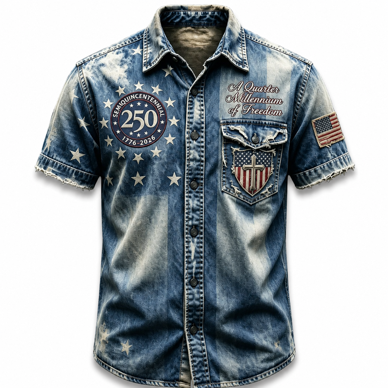Men’s Vintage Patriotic Short Sleeve Button Down Shirt, American Flag Graphic Casual Summer Shirt, Relaxed Fit Americana Holiday Top for 40+ Men